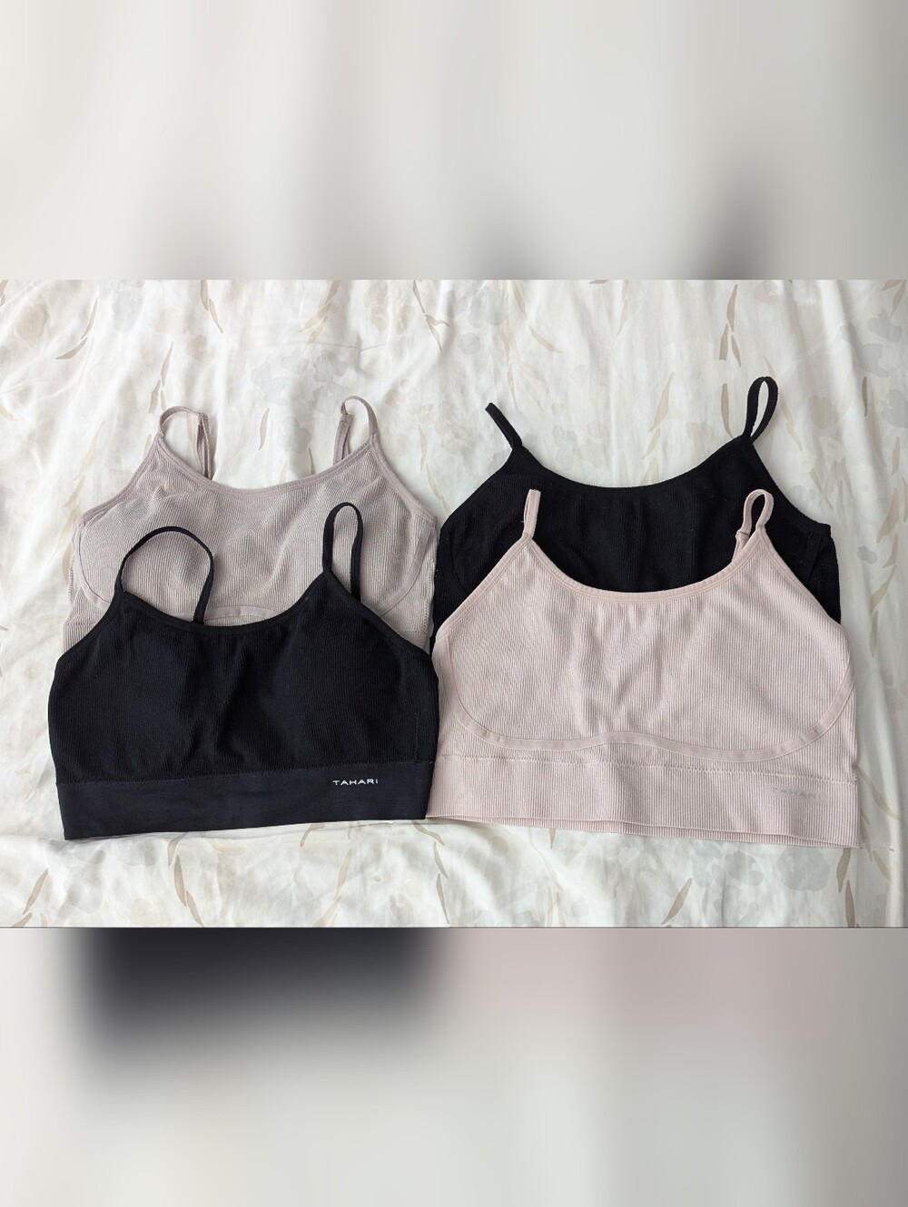 LOT OF 4! ~TAHARI~ STRETCHY THINLY RIBBED BRALETTES-XL